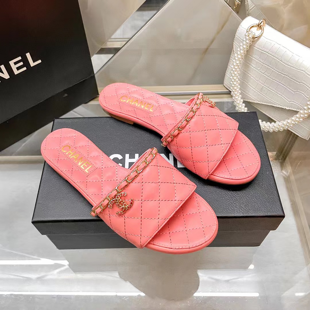 CHANE1 チェーンフラットスリッパ【50％割引+送料無料】