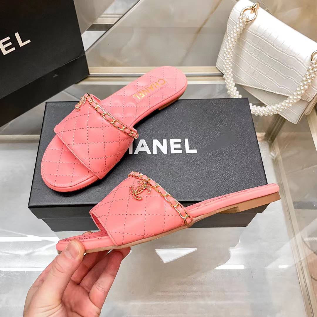 CHANE1 チェーンフラットスリッパ【50％割引+送料無料】