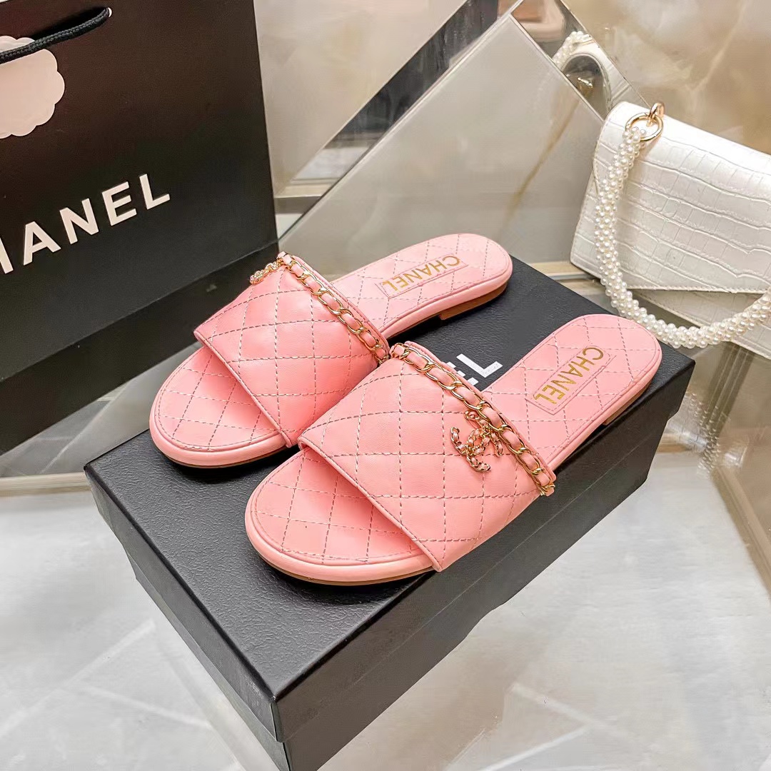 CHANE1 チェーンフラットスリッパ【50％割引+送料無料】