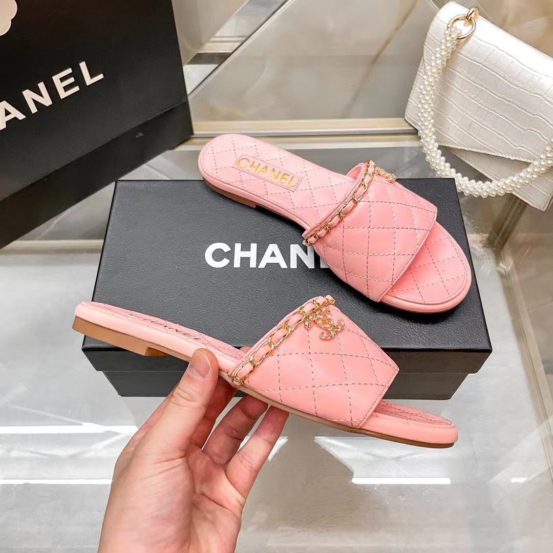 CHANE1 チェーンフラットスリッパ【50％割引+送料無料】