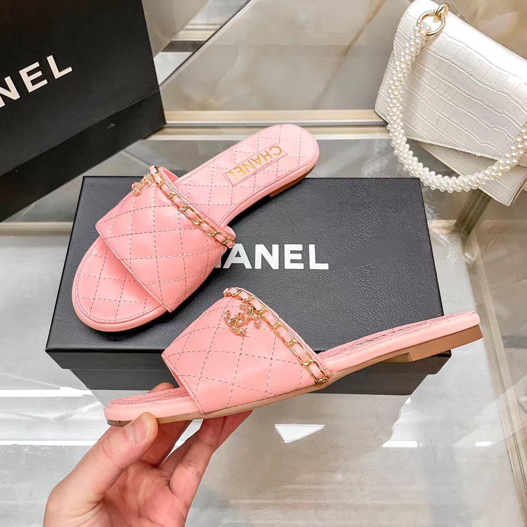 CHANE1 チェーンフラットスリッパ【50％割引+送料無料】