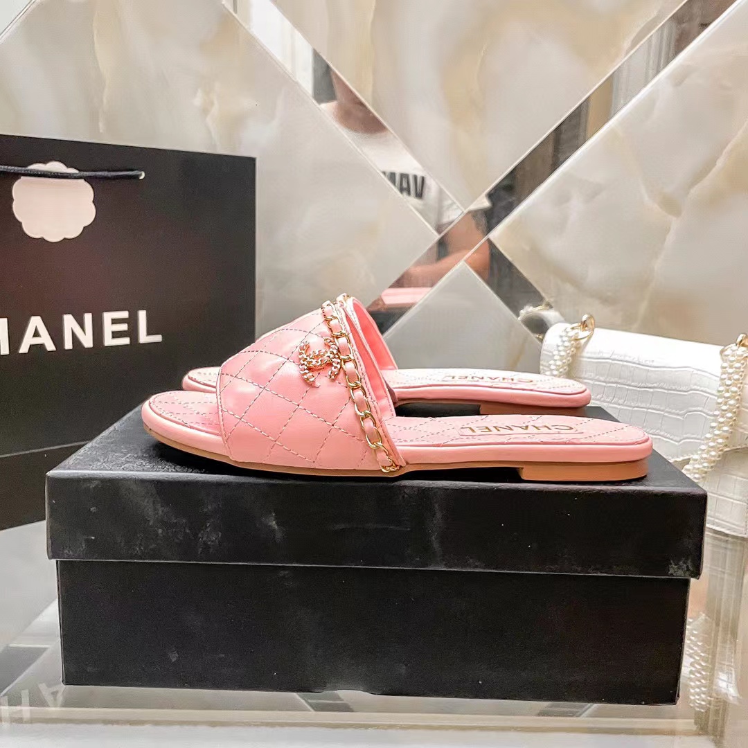 CHANE1 チェーンフラットスリッパ【50％割引+送料無料】