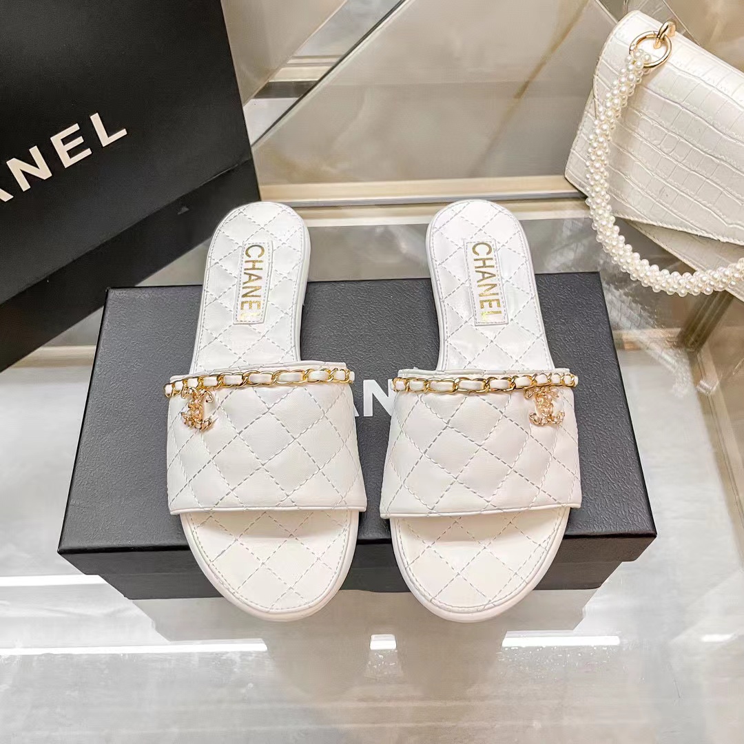 CHANE1 チェーンフラットスリッパ【50％割引+送料無料】