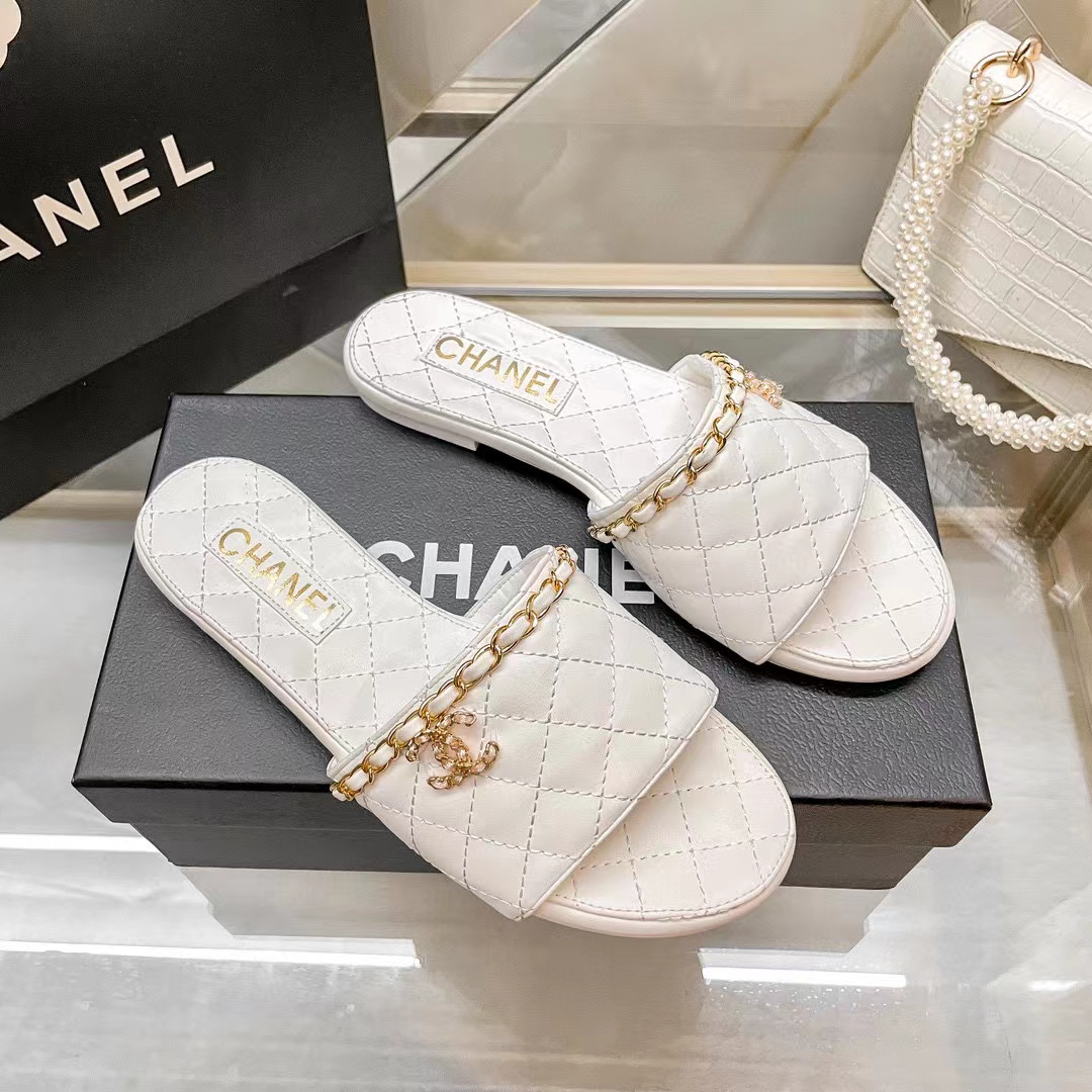 CHANE1 チェーンフラットスリッパ【50％割引+送料無料】