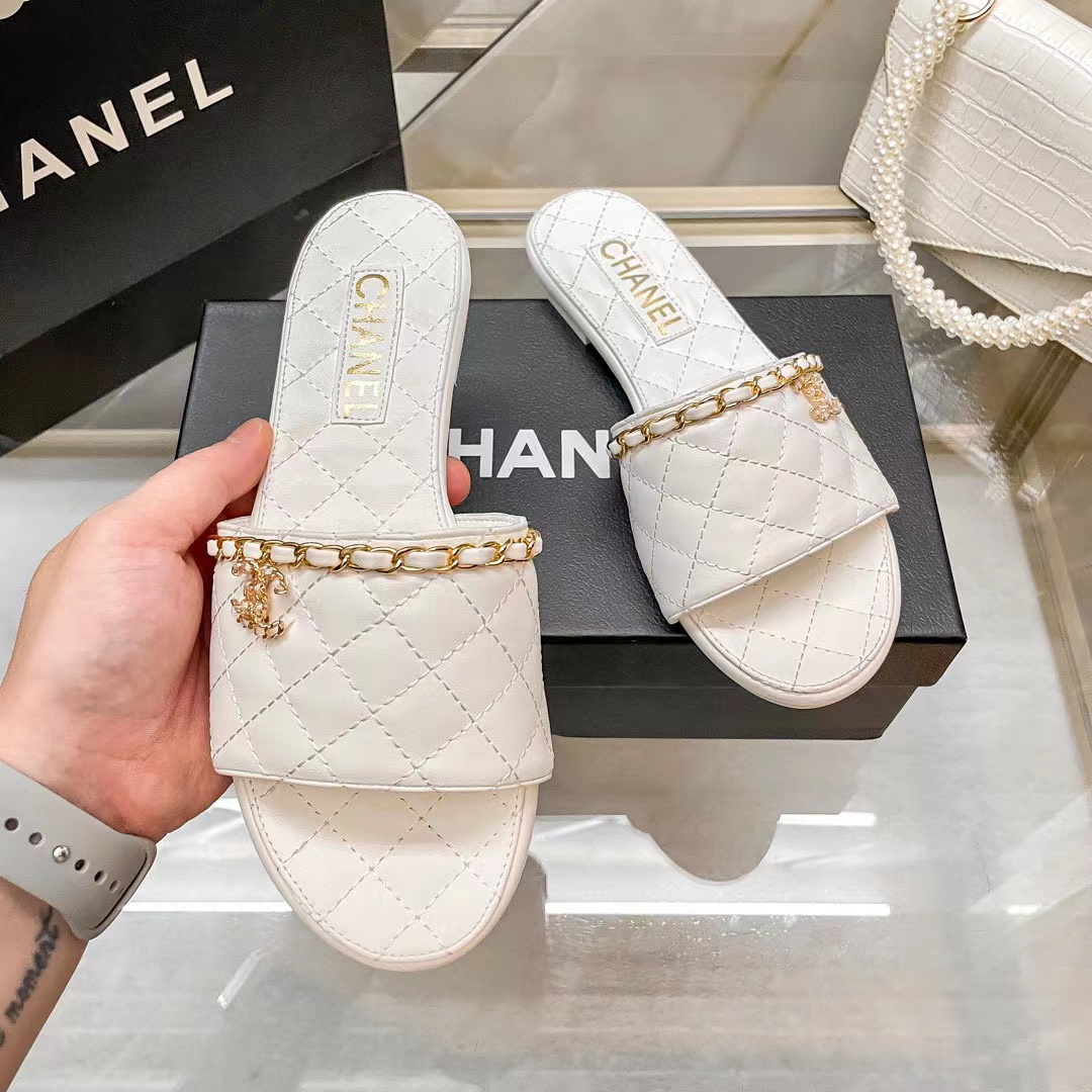 CHANE1 チェーンフラットスリッパ【50％割引+送料無料】