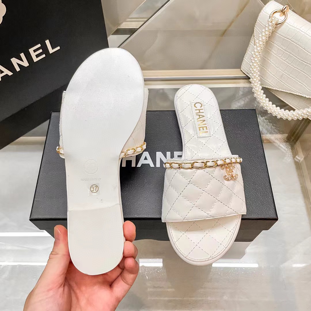 CHANE1 チェーンフラットスリッパ【50％割引+送料無料】