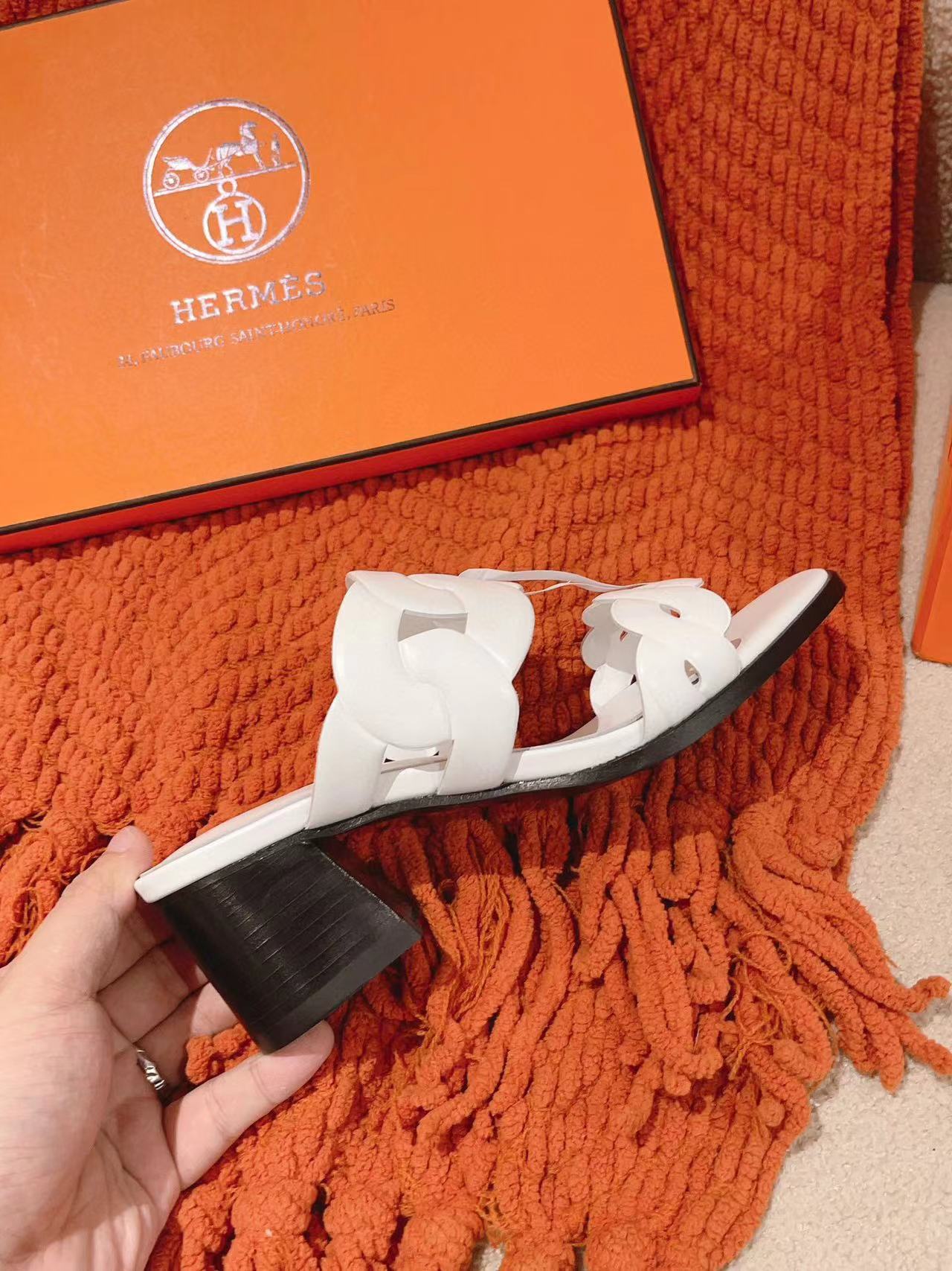 HERME5 高品質シープスキン ハイヒールスリッパ【50％割引+送料無料】