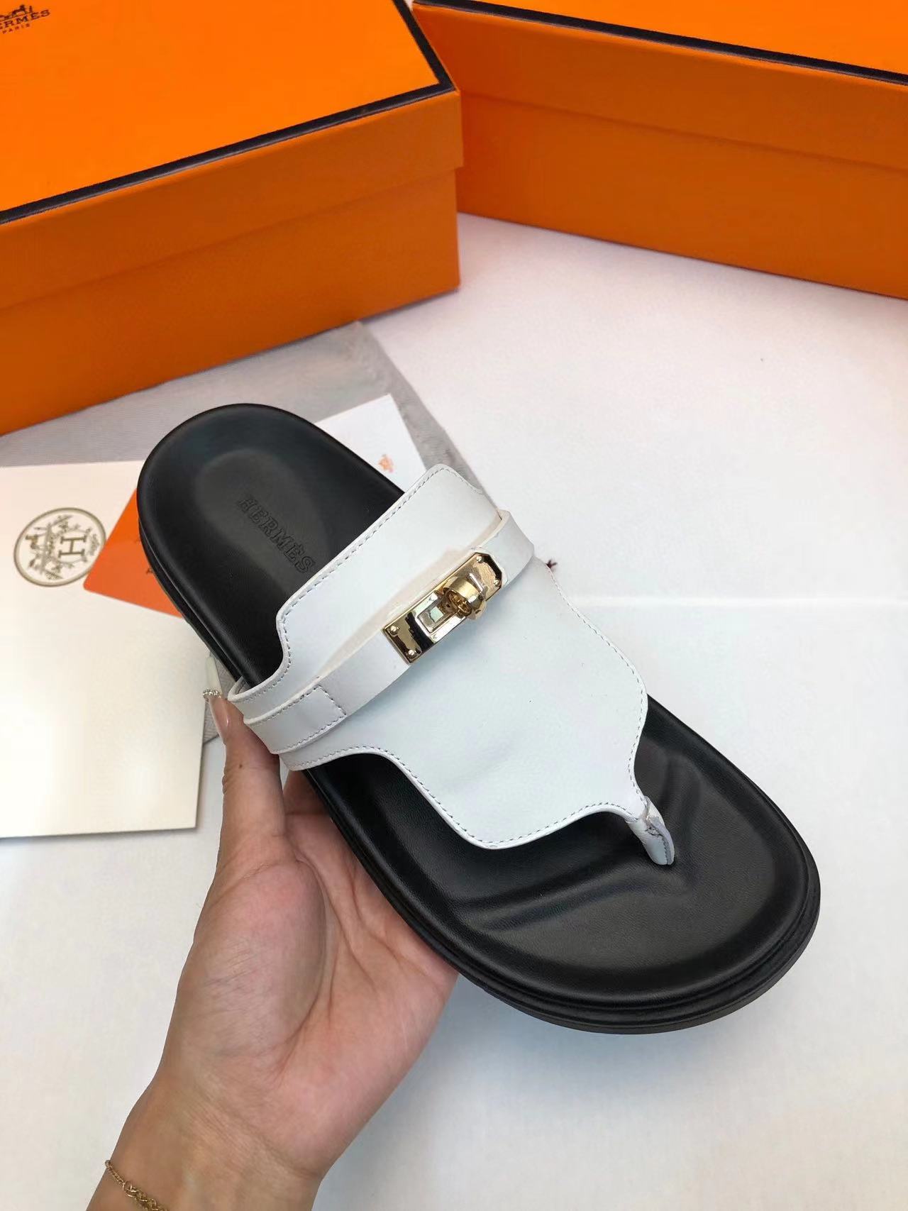 HERME5 高品質シープスキン Hバックルビーチサンダル【50％割引+送料無料】