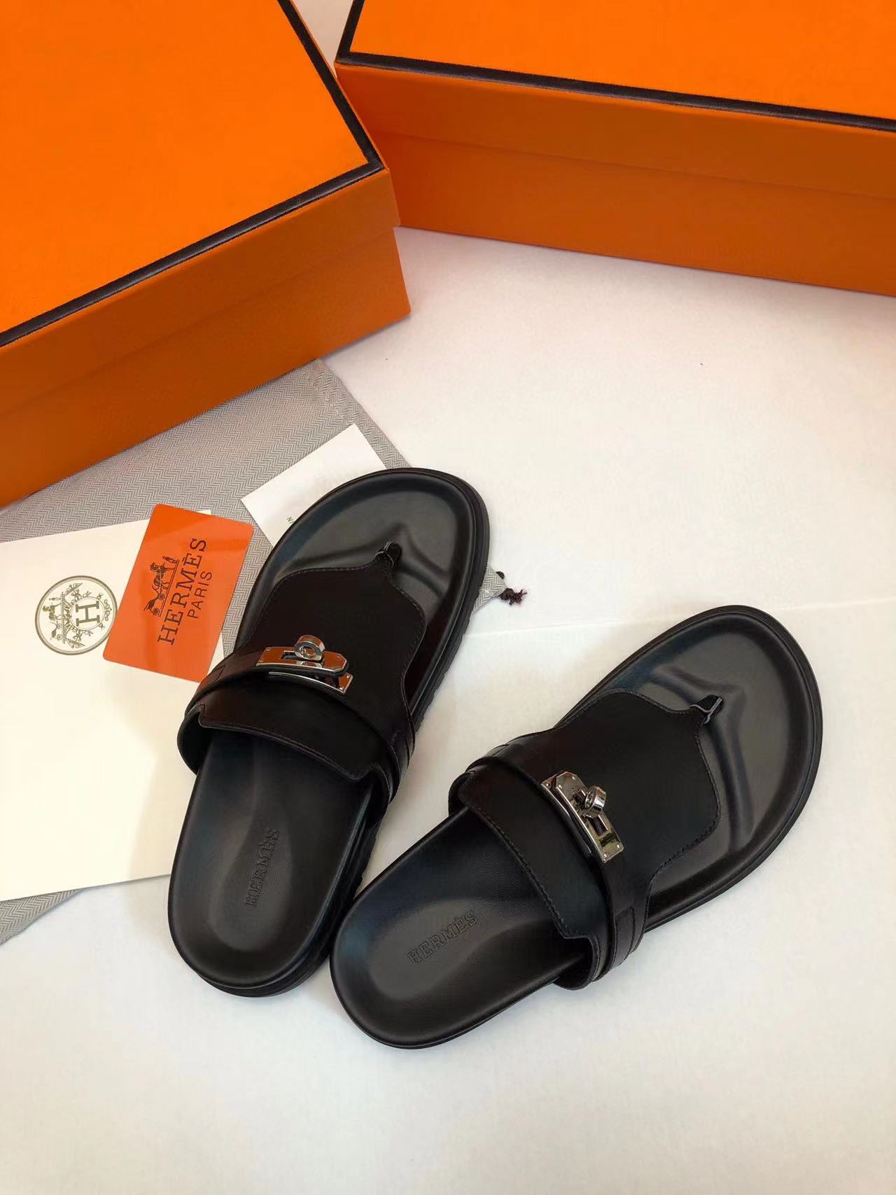 HERME5 高品質シープスキン Hバックルビーチサンダル【50％割引+送料無料】