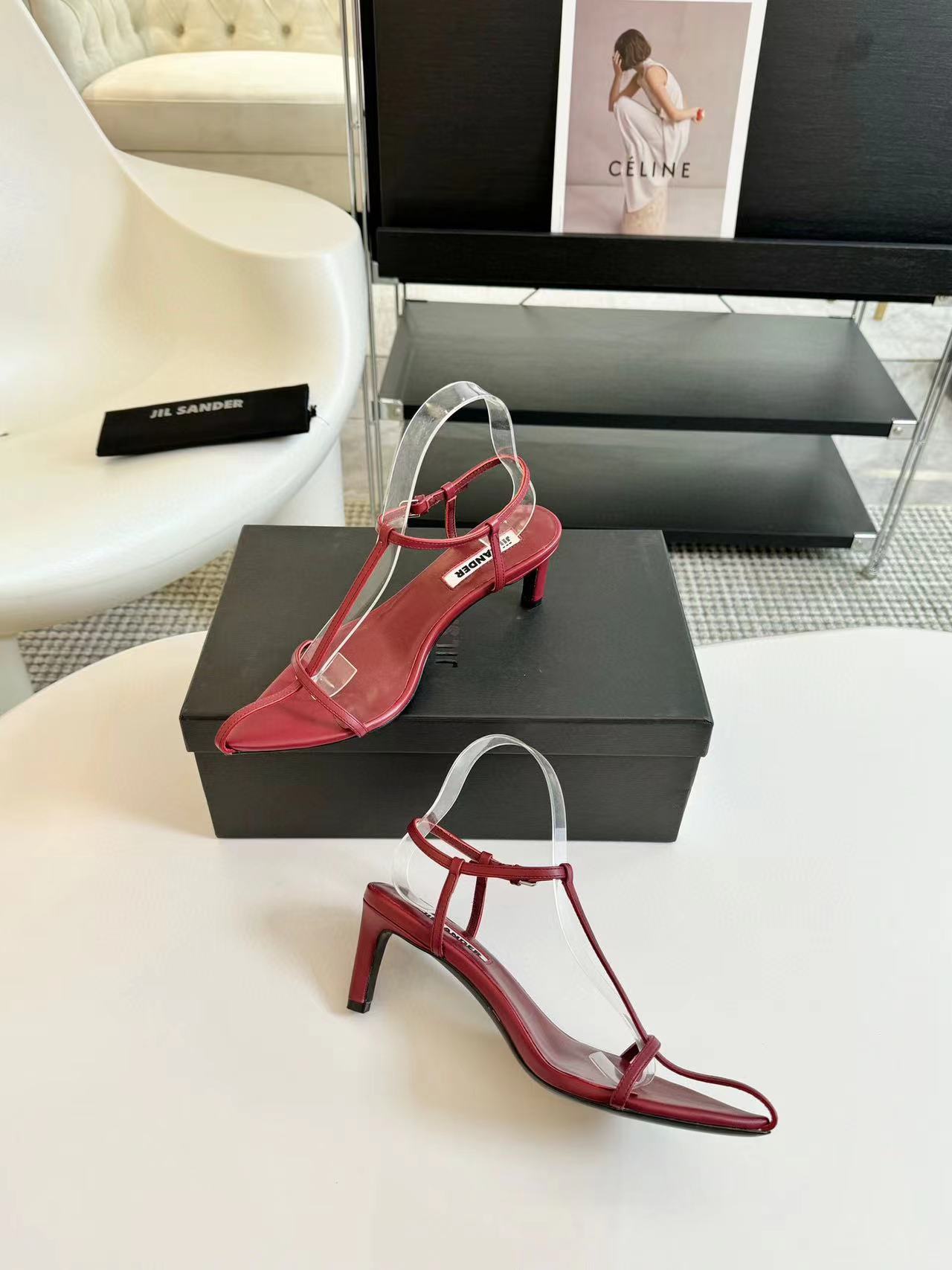 Jil sander 高品質のハイヒールサンダル【50％割引+送料無料】