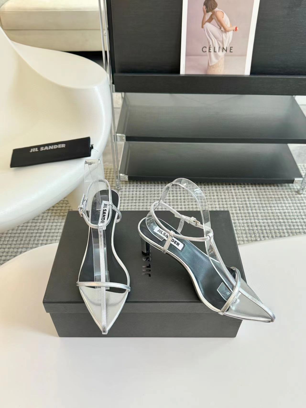 Jil sander 高品質のハイヒールサンダル【50％割引+送料無料】