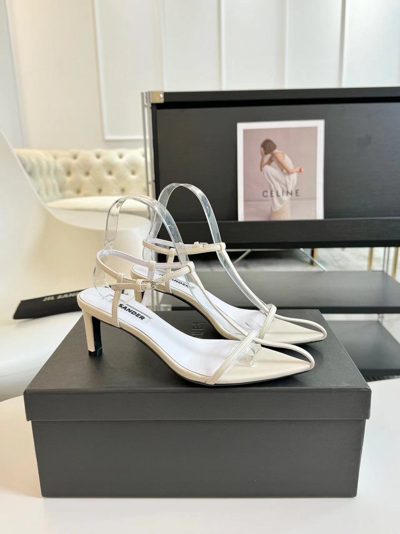 Jil sander 高品質のハイヒールサンダル【50％割引+送料無料】