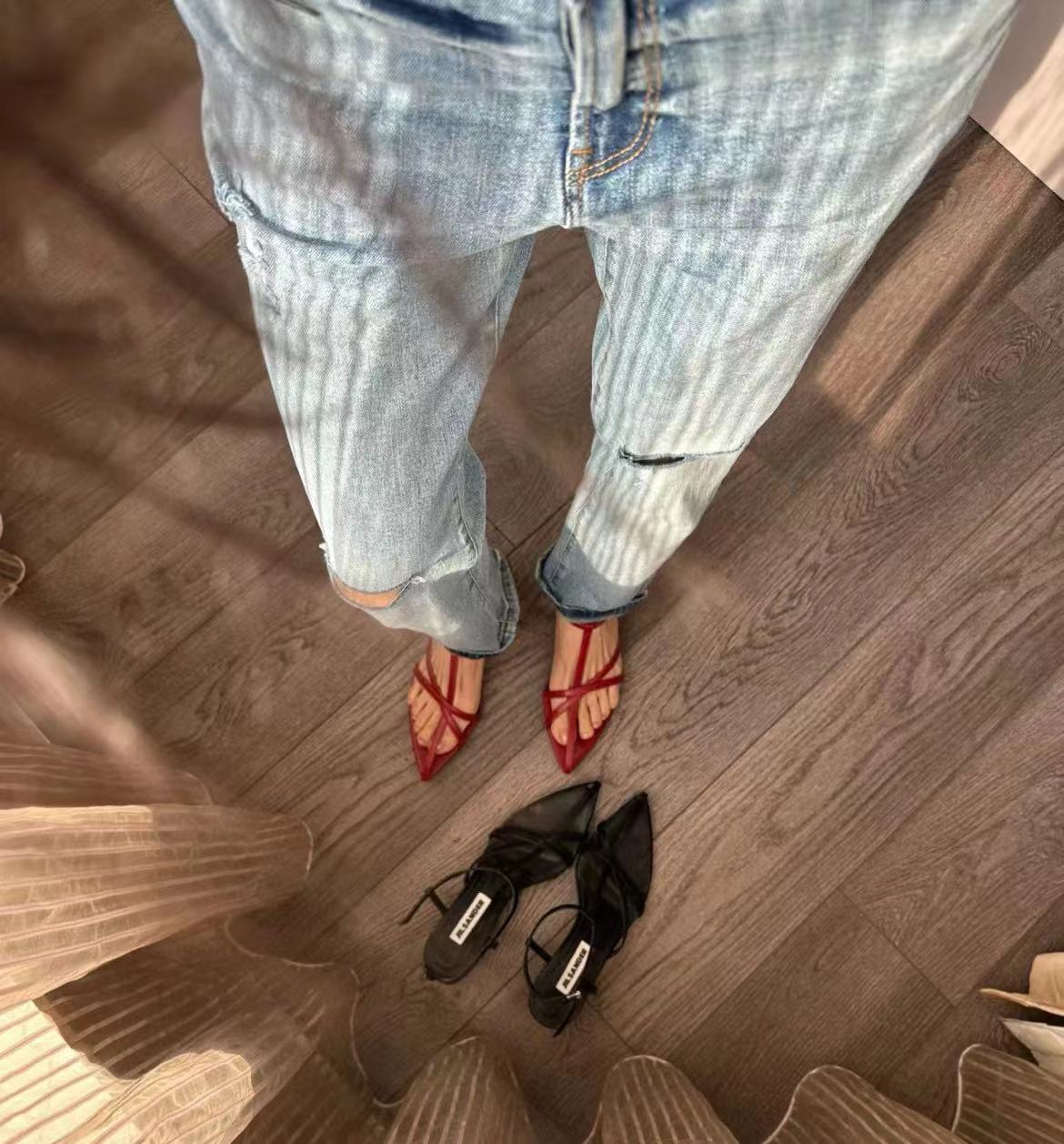 Jil sander 高品質のシープスキンフラットシューズ【50％割引+送料無料】