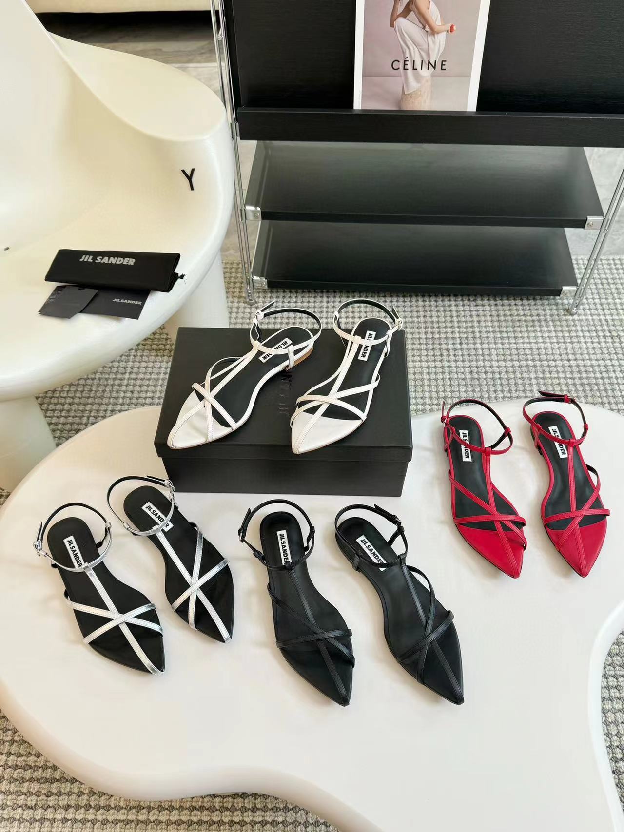 Jil sander 高品質のシープスキンフラットシューズ【50％割引+送料無料】