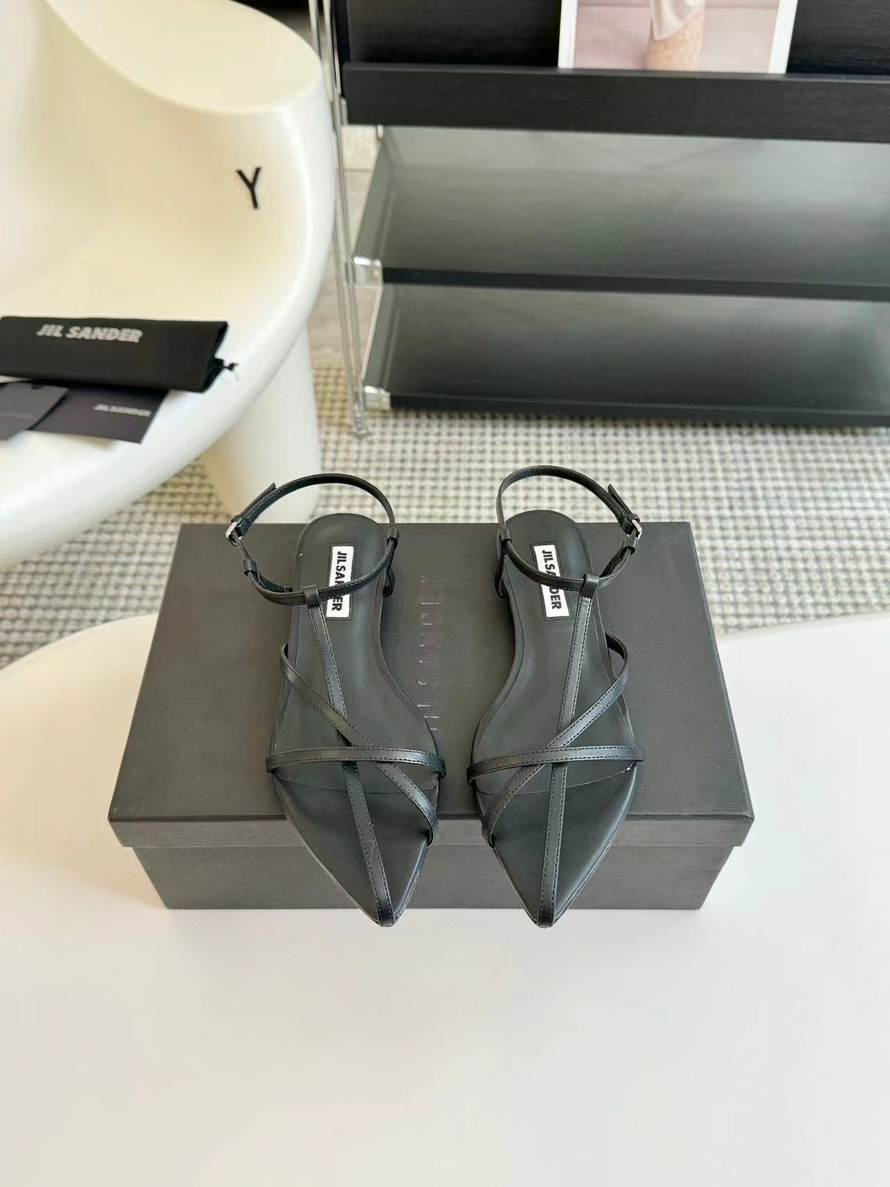 Jil sander 高品質のシープスキンフラットシューズ【50％割引+送料無料】