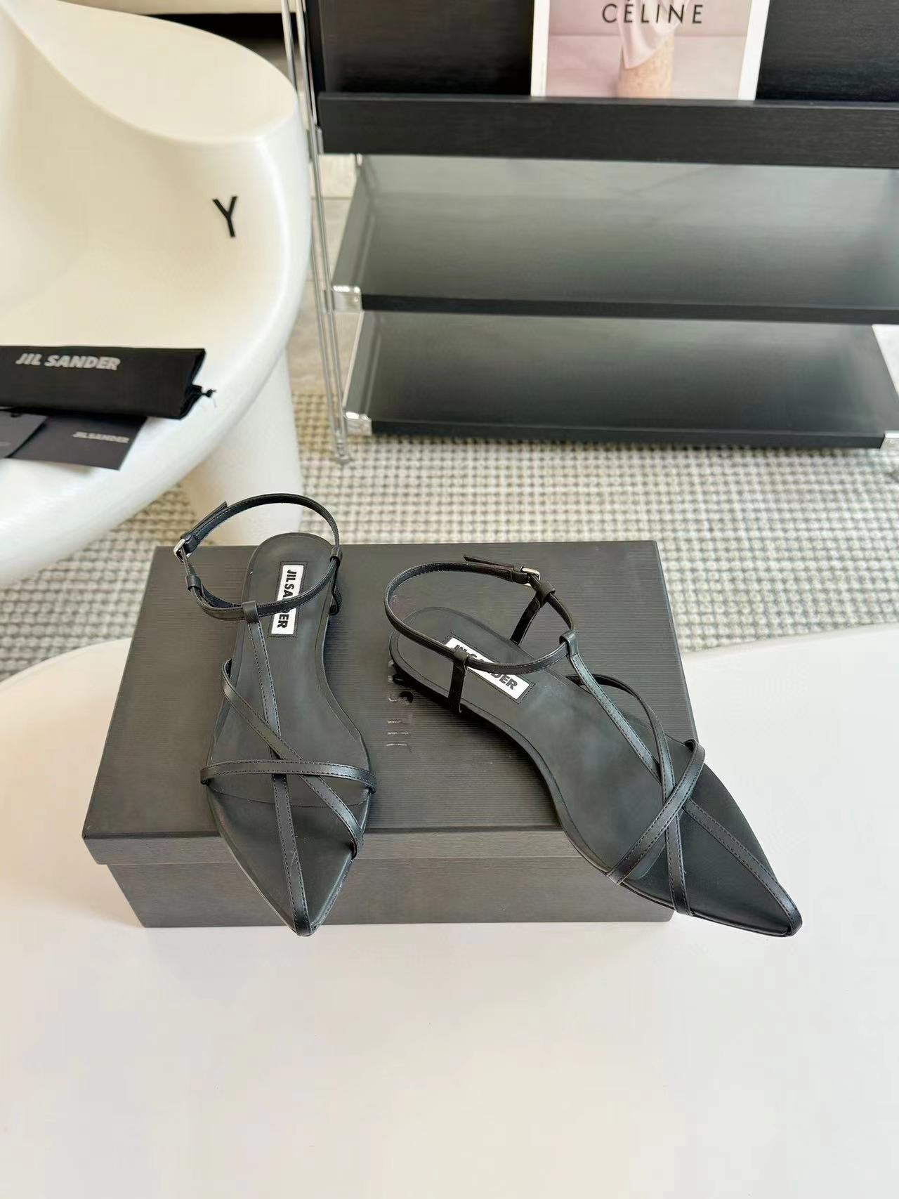 Jil sander 高品質のシープスキンフラットシューズ【50％割引+送料無料】