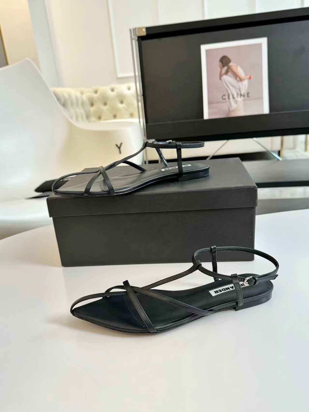 Jil sander 高品質のシープスキンフラットシューズ【50％割引+送料無料】