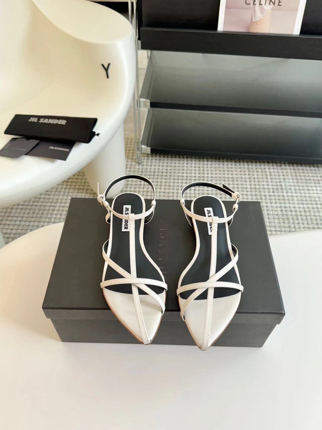 Jil sander 高品質のシープスキンフラットシューズ【50％割引+送料無料】