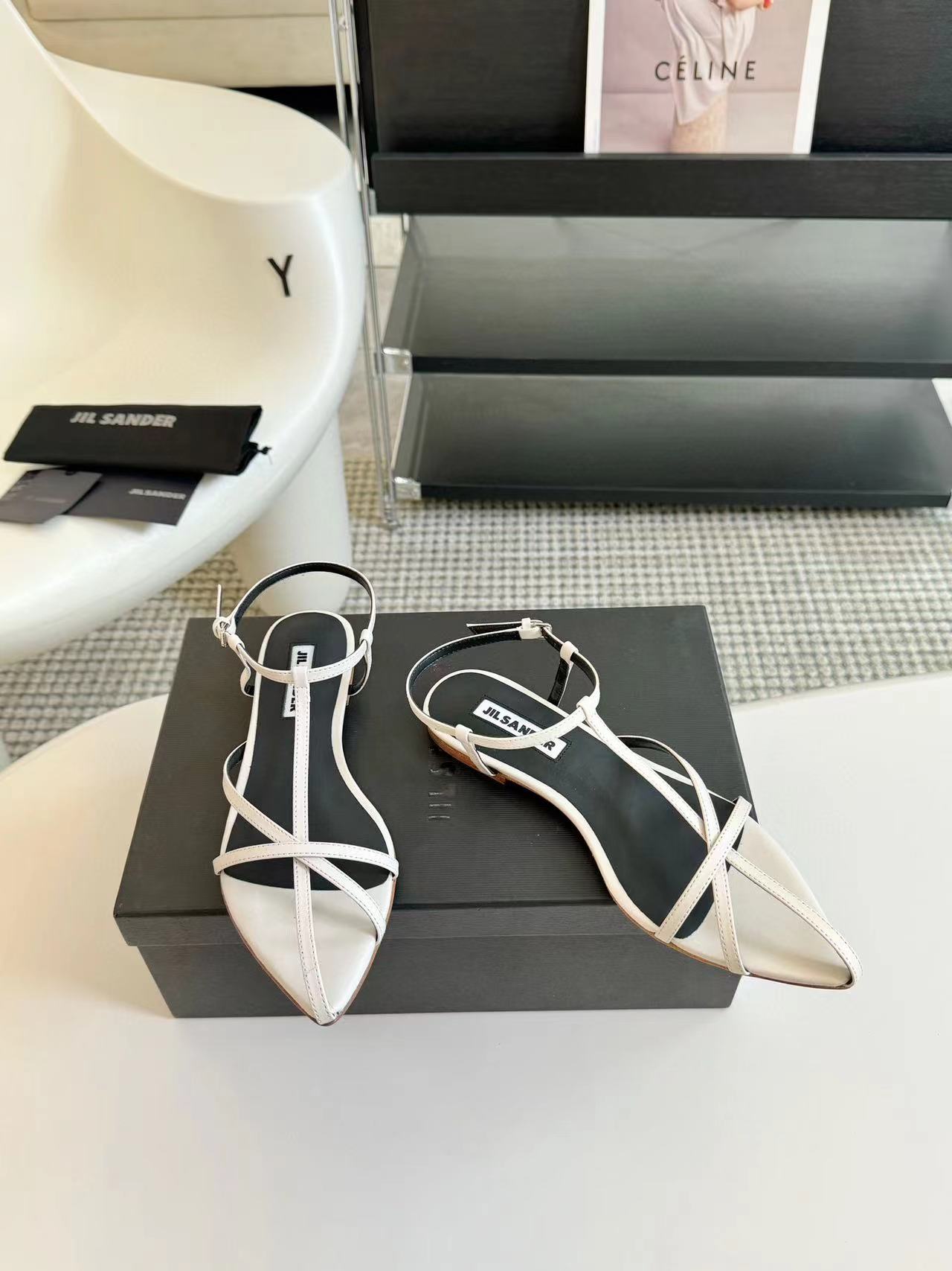 Jil sander 高品質のシープスキンフラットシューズ【50％割引+送料無料】