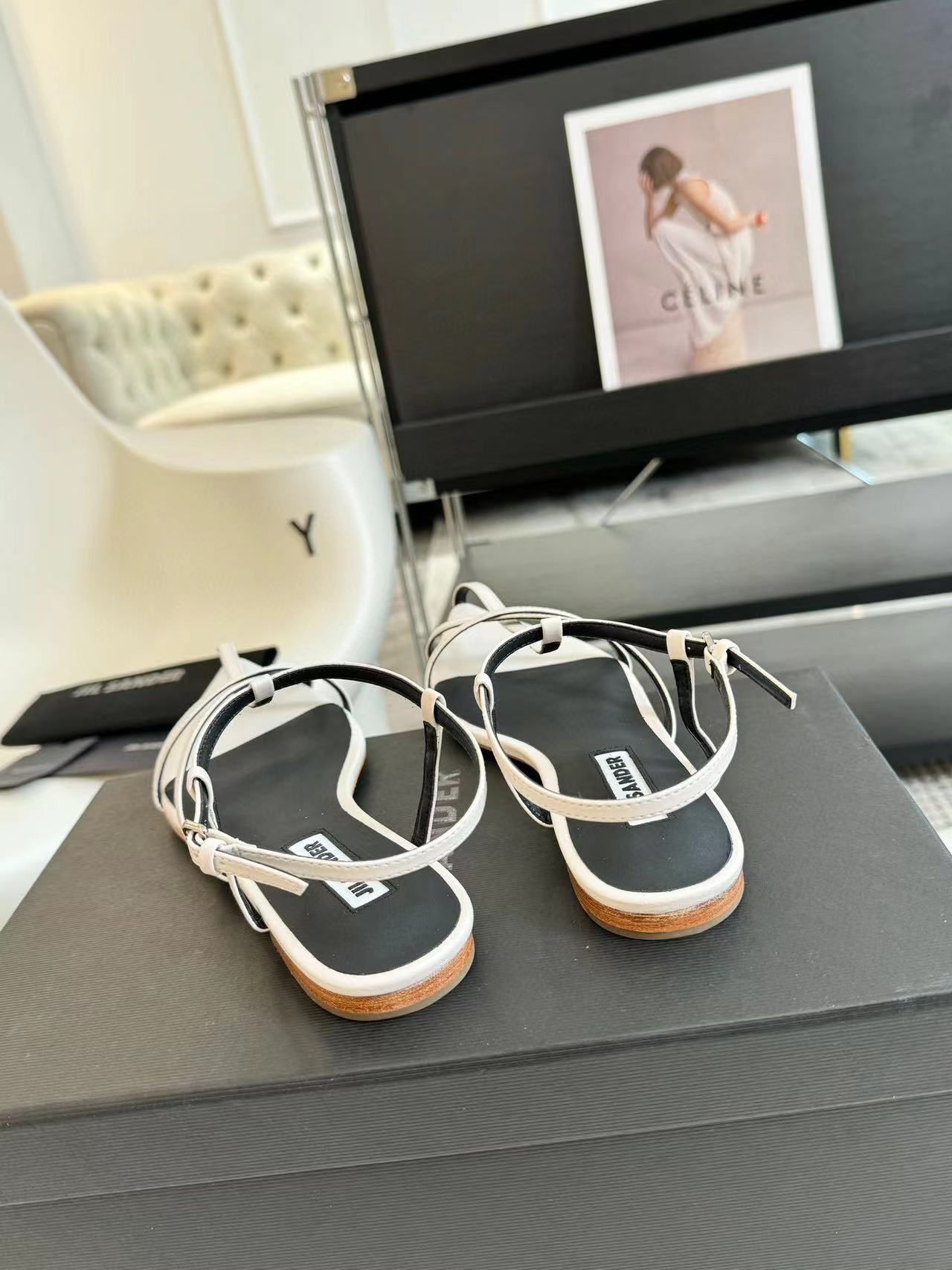 Jil sander 高品質のシープスキンフラットシューズ【50％割引+送料無料】