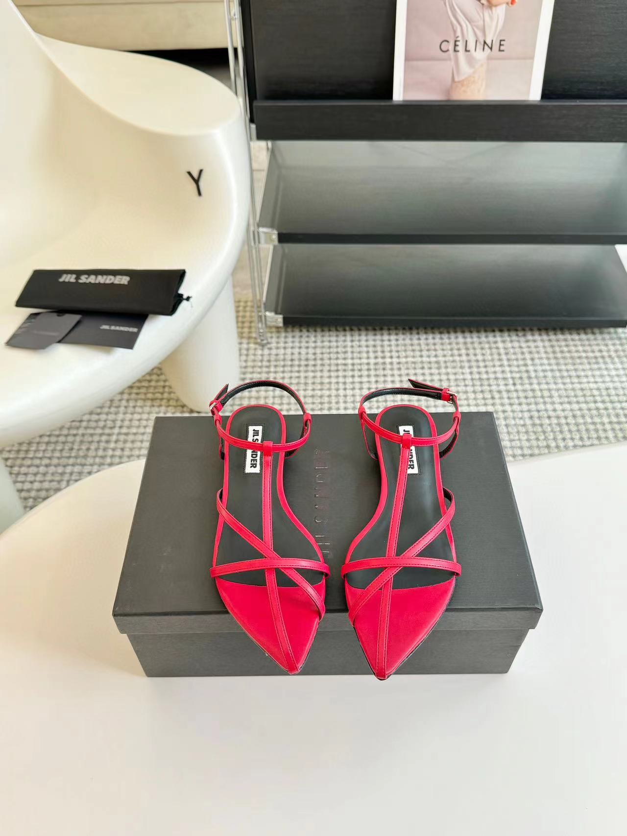 Jil sander 高品質のシープスキンフラットシューズ【50％割引+送料無料】