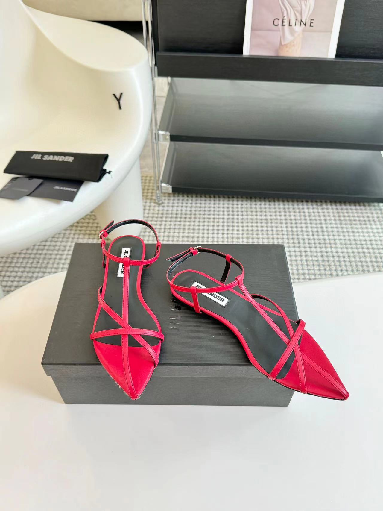 Jil sander 高品質のシープスキンフラットシューズ【50％割引+送料無料】