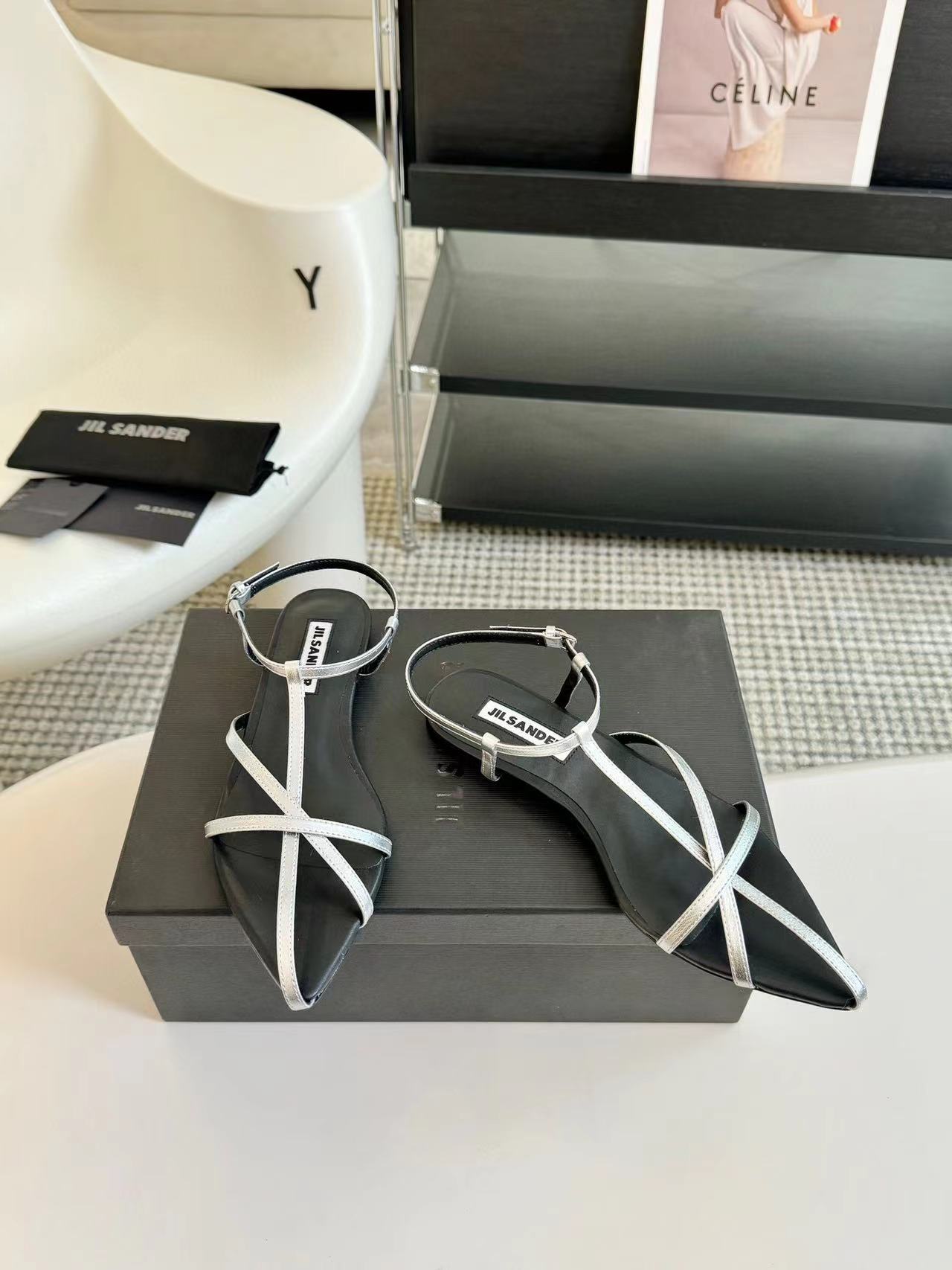 Jil sander 高品質のシープスキンフラットシューズ【50％割引+送料無料】