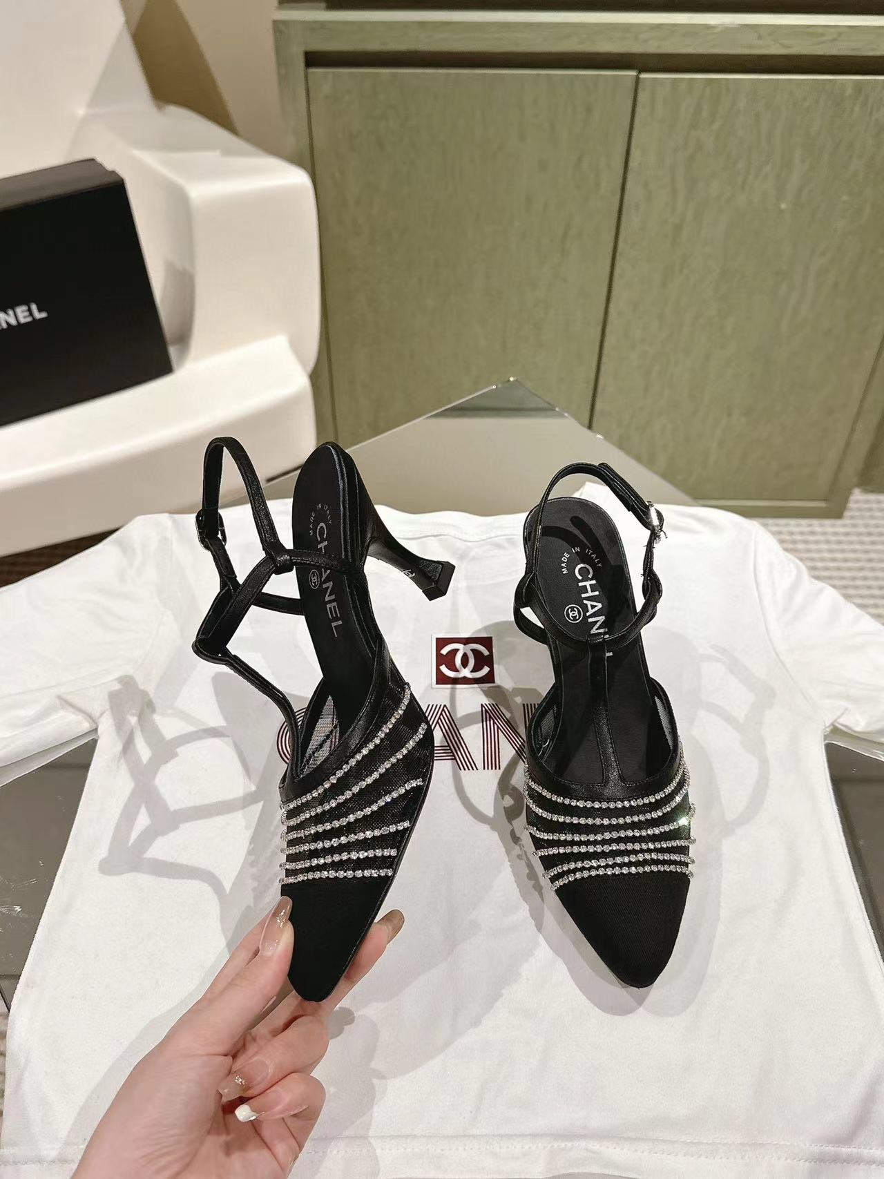 CHANE1 高品質レースメッシュハイヒール【50％割引+送料無料】