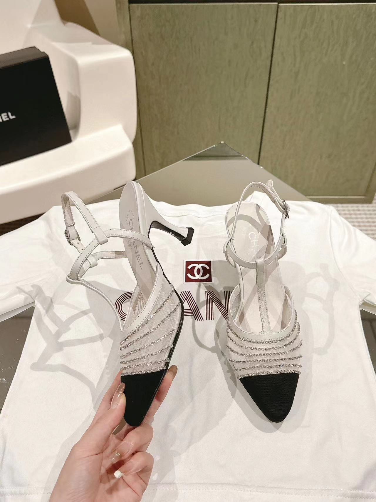 CHANE1 高品質レースメッシュハイヒール【50％割引+送料無料】