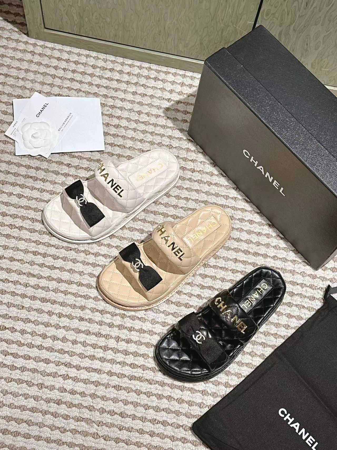 CHANE1 高品質弓スリッパ【50％割引+送料無料】