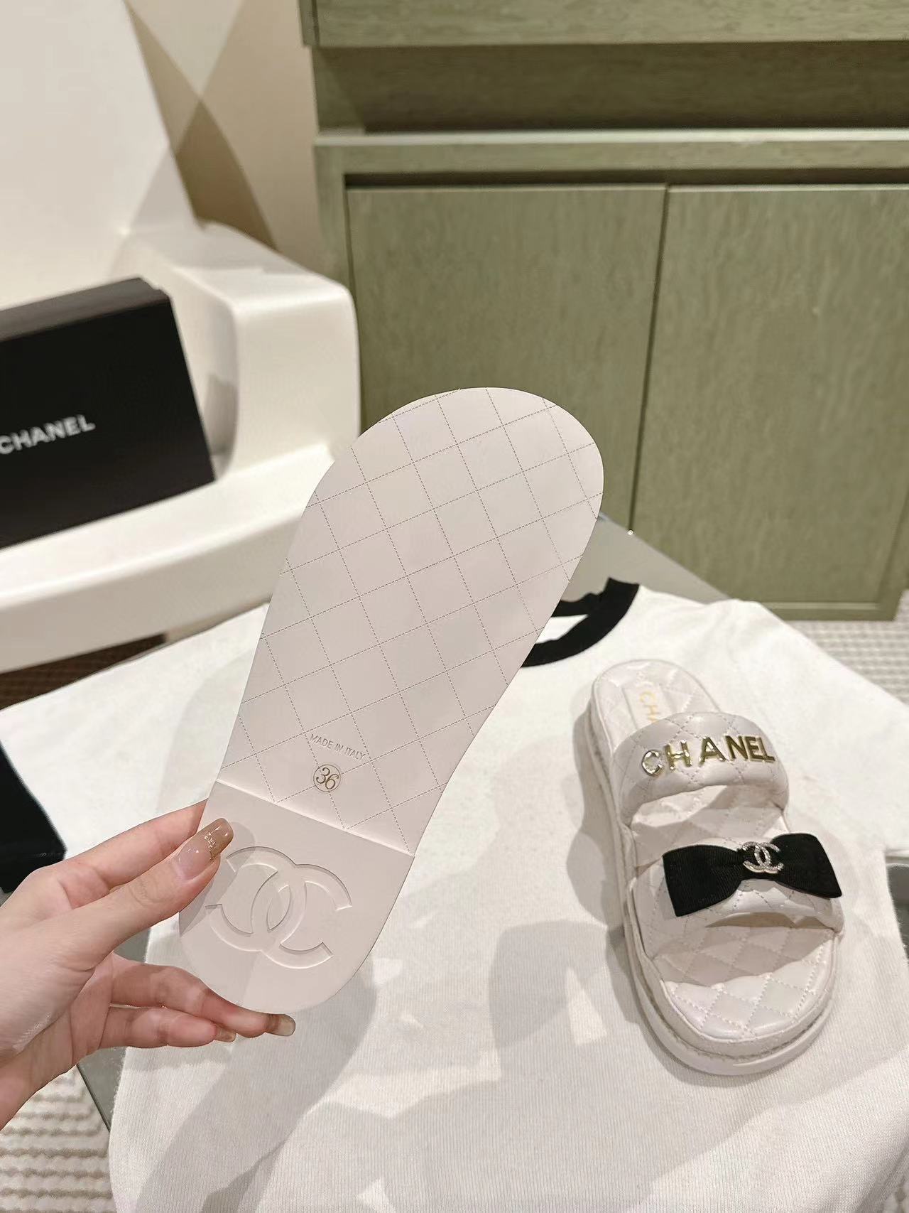 CHANE1 高品質弓スリッパ【50％割引+送料無料】