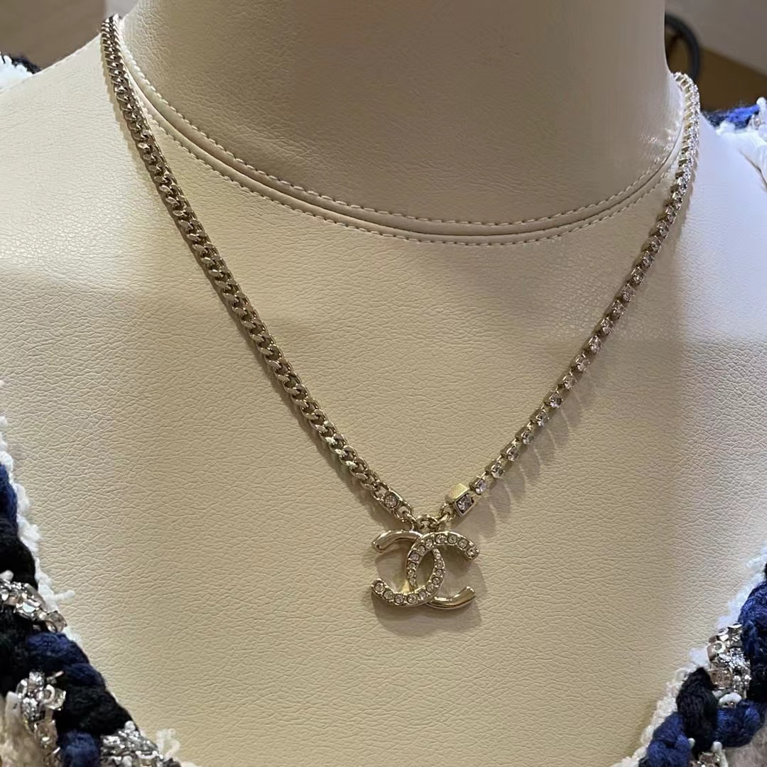 CHANE1 ダブルC ダイヤモンド ネックレス【50％割引+送料無料】