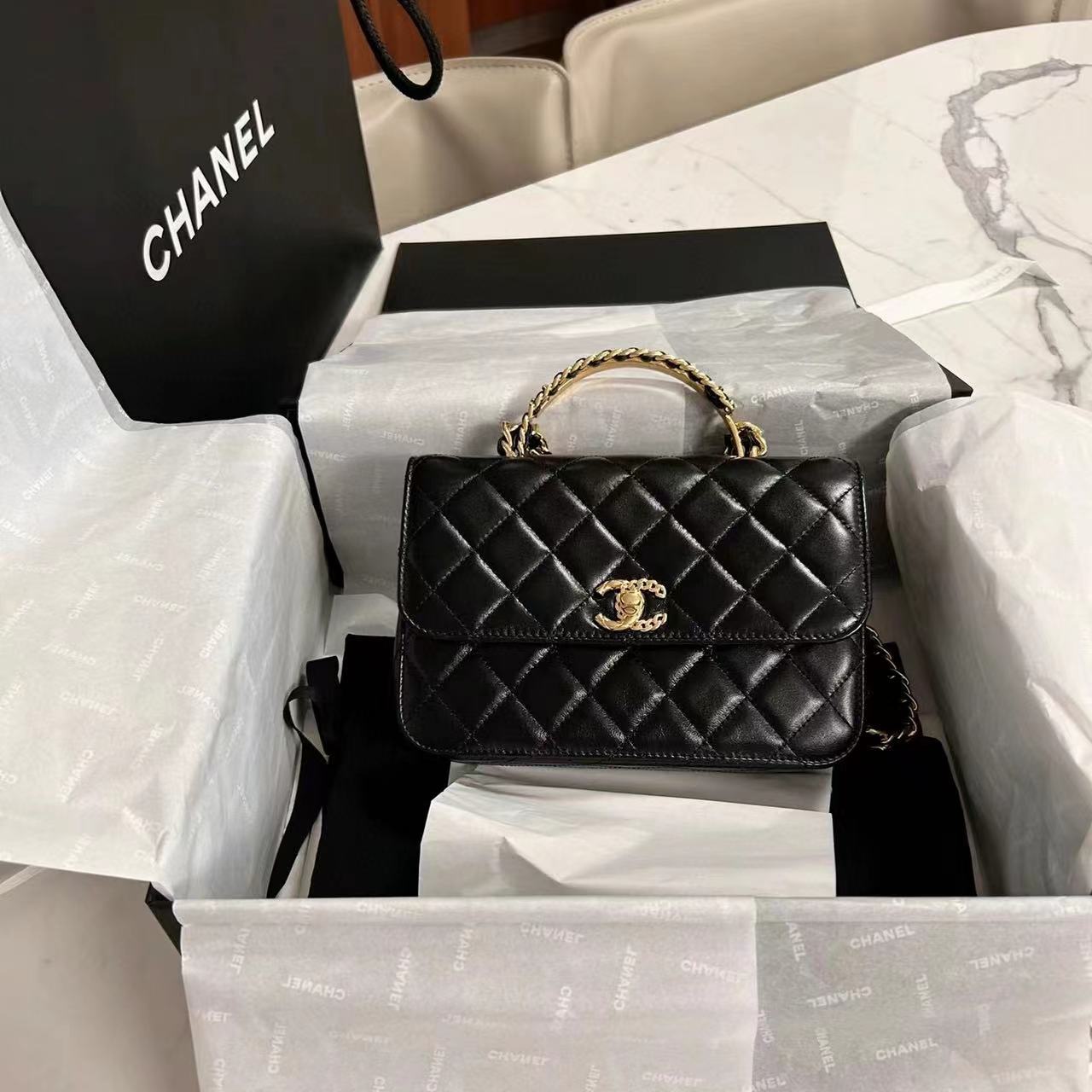 CHANE1 ダブルC ハンドバッグ【50％割引+送料無料】