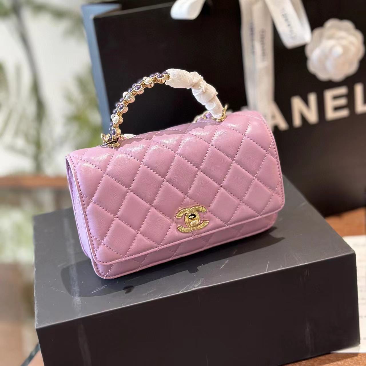 CHANE1 ハンドルパールトートバッグ【 50％割引+送料無料】