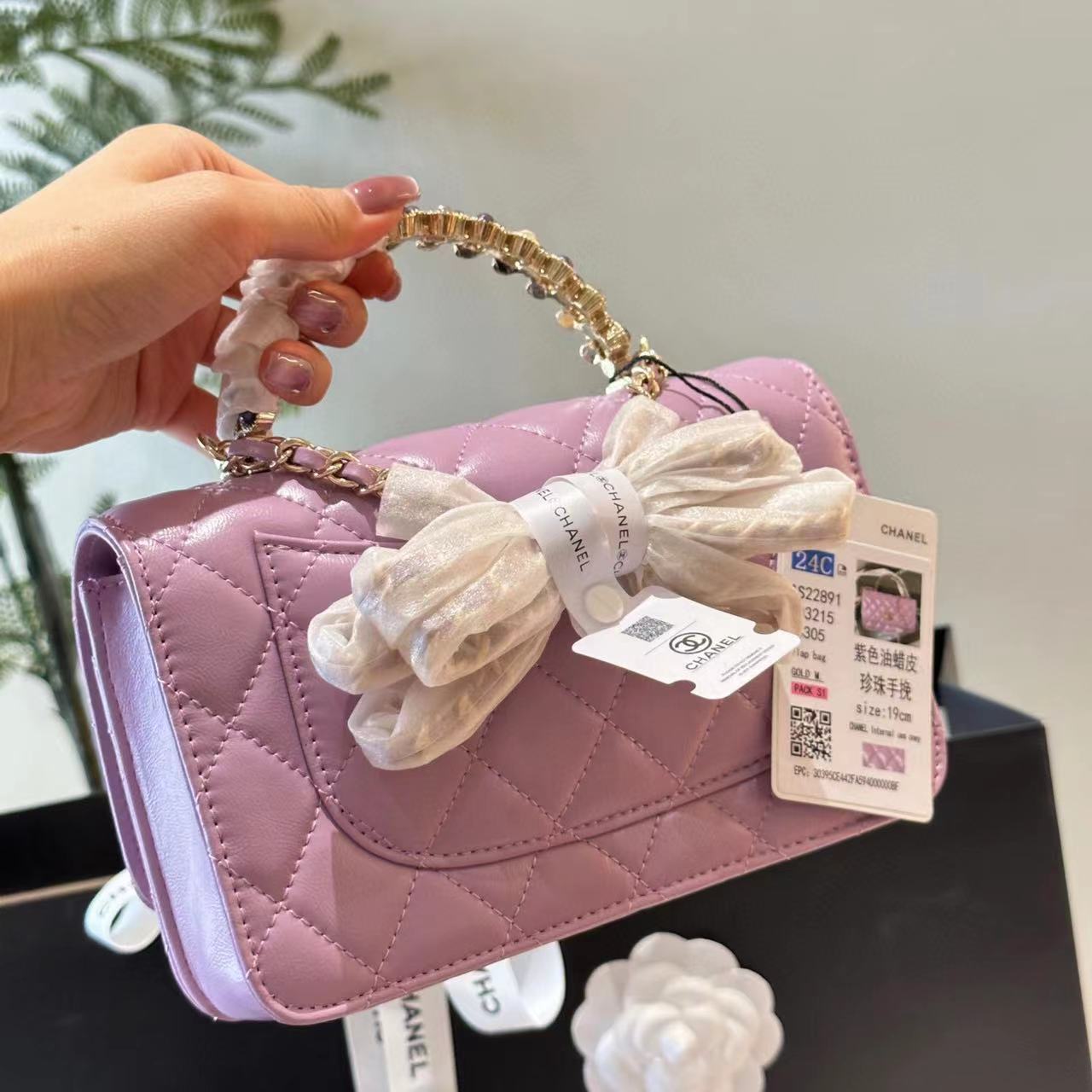 CHANE1 ハンドルパールトートバッグ【 50％割引+送料無料】