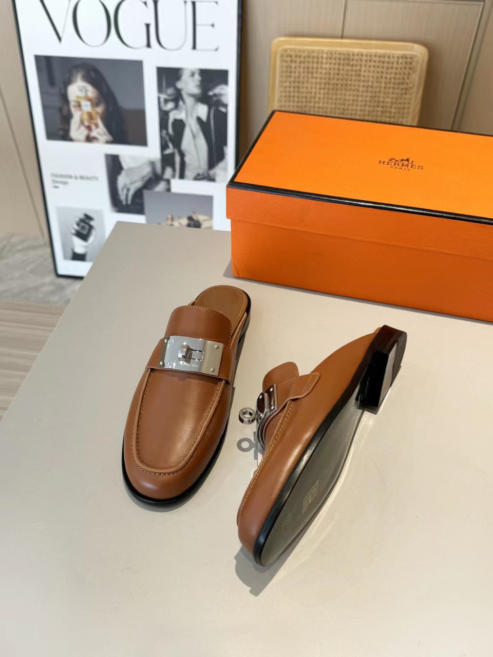 HERME5 高品質 H シープスキンスリッパ【50％割引+送料無料】