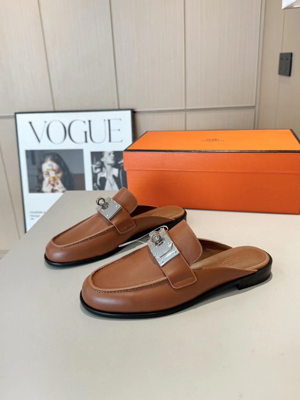 HERME5 高品質 H シープスキンスリッパ【50％割引+送料無料】