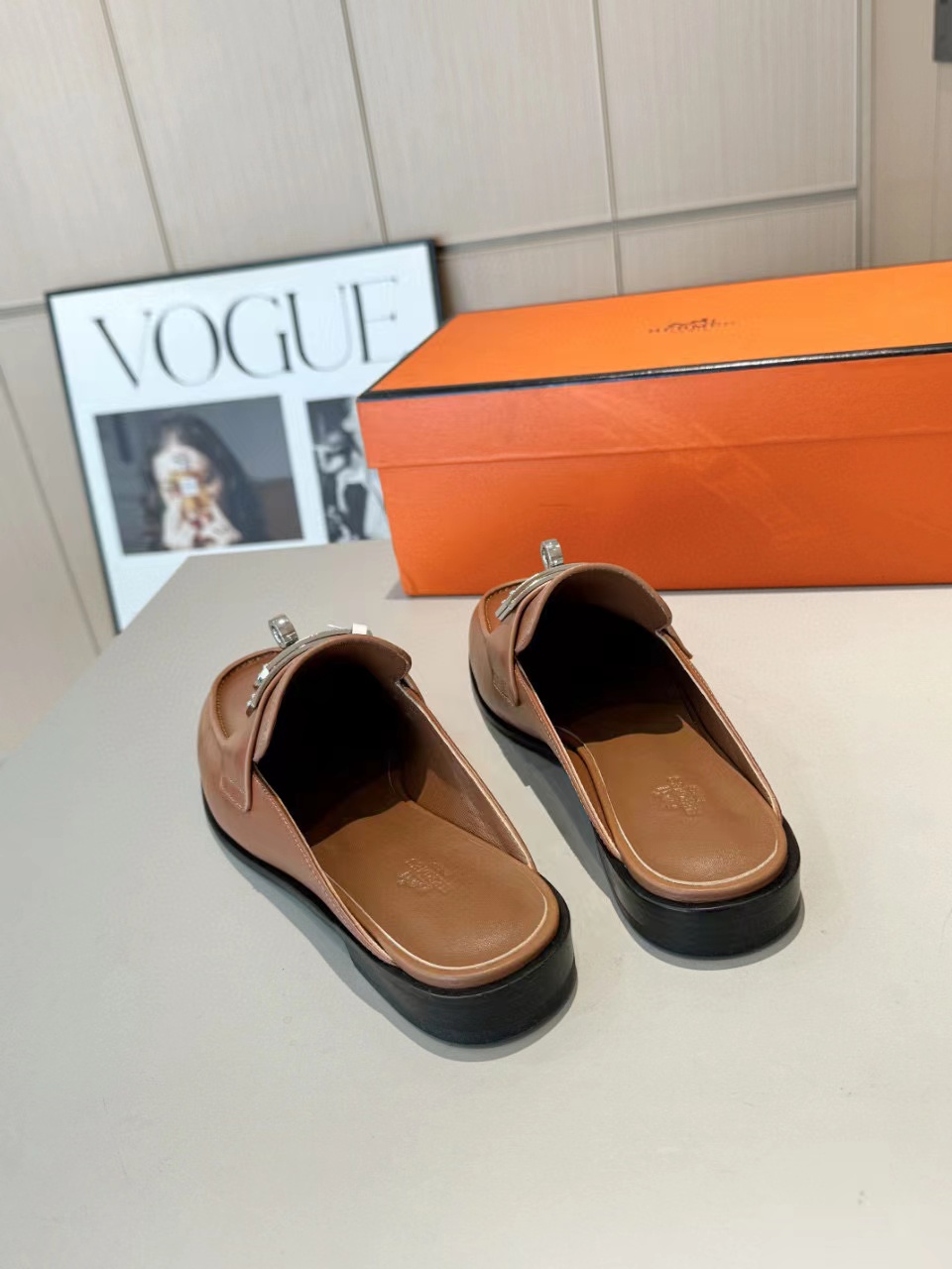 HERME5 高品質 H シープスキンスリッパ【50％割引+送料無料】