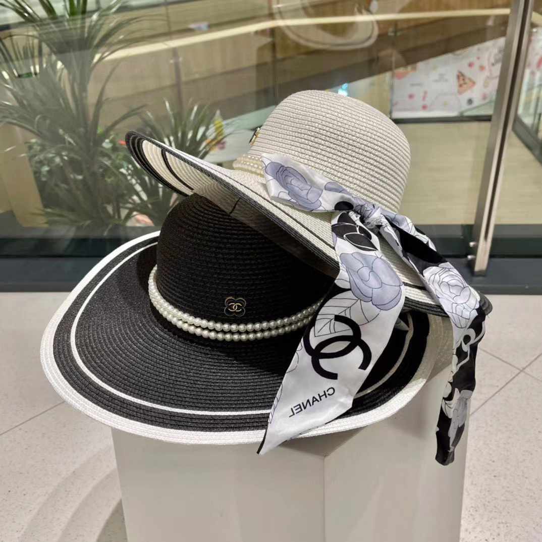 CHANE1 パールリボンビーチハット【50％割引+送料無料】