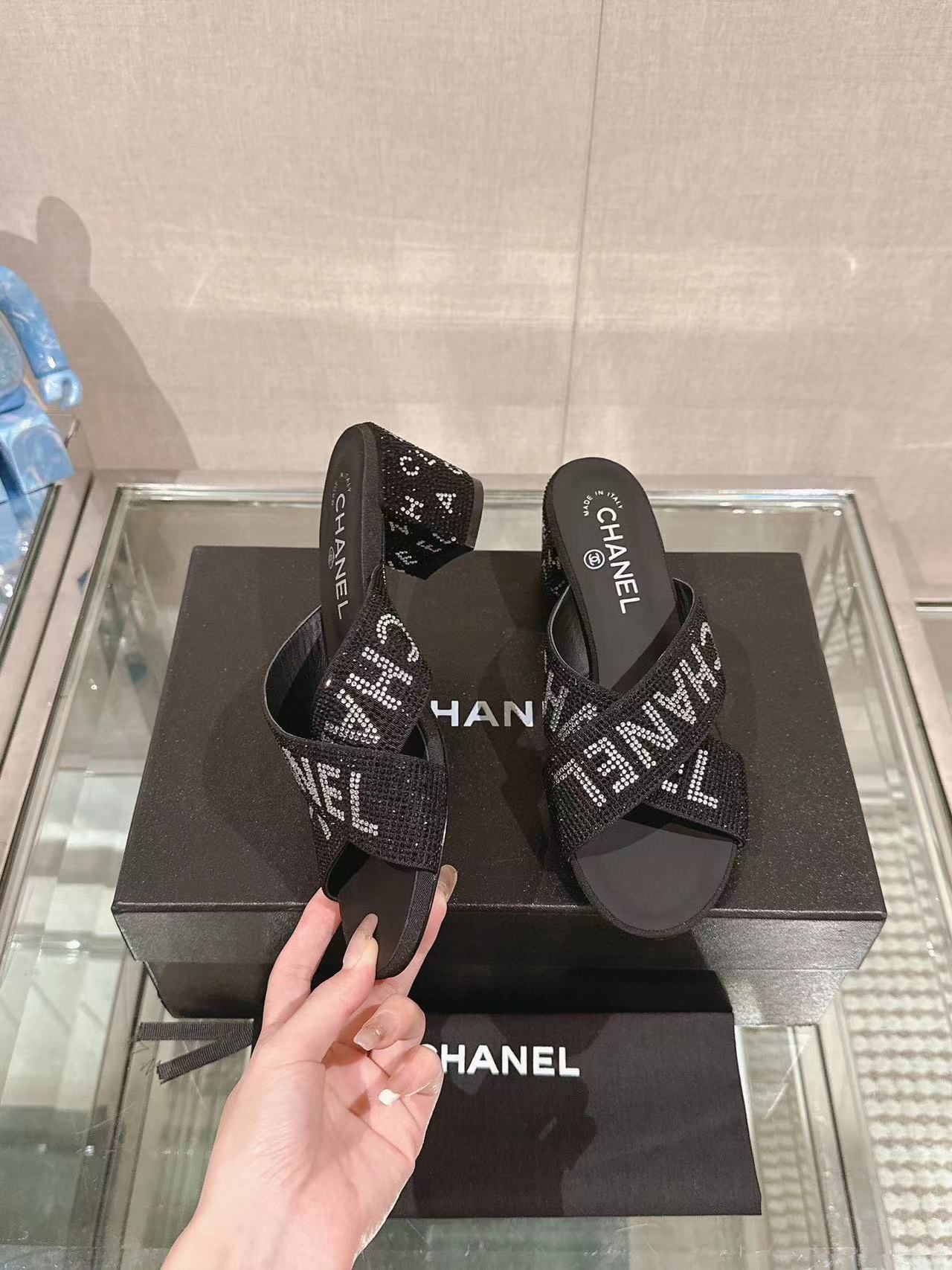 CHANE1 高品質のホットドリルハイヒールスリッパ【50％割引+送料無料】