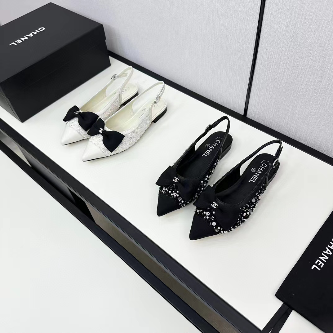 CHANE1 高級ボウポインテッドトゥフラットサンダル【50％割引+送料無料】