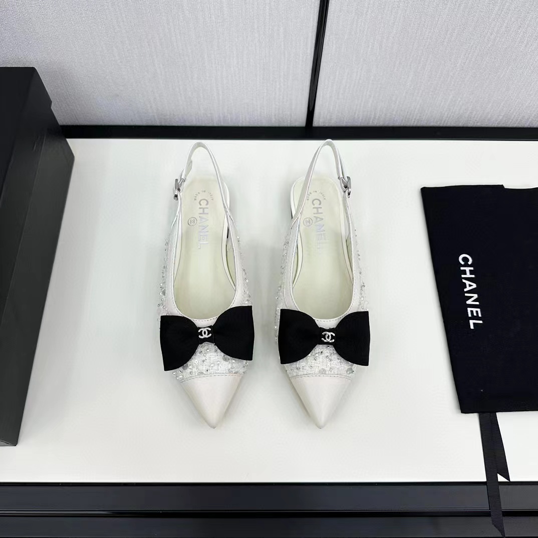 CHANE1 高級ボウポインテッドトゥフラットサンダル【50％割引+送料無料】