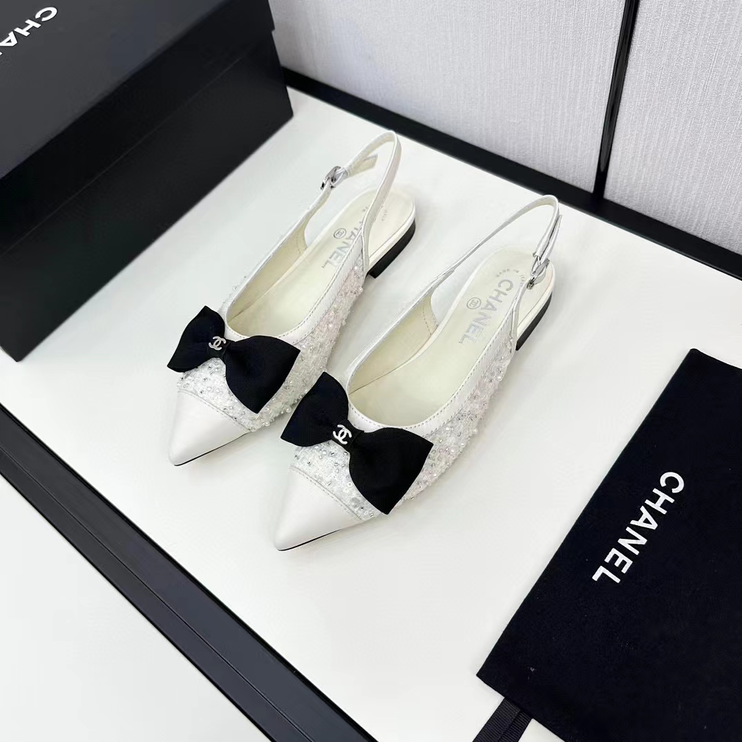 CHANE1 高級ボウポインテッドトゥフラットサンダル【50％割引+送料無料】