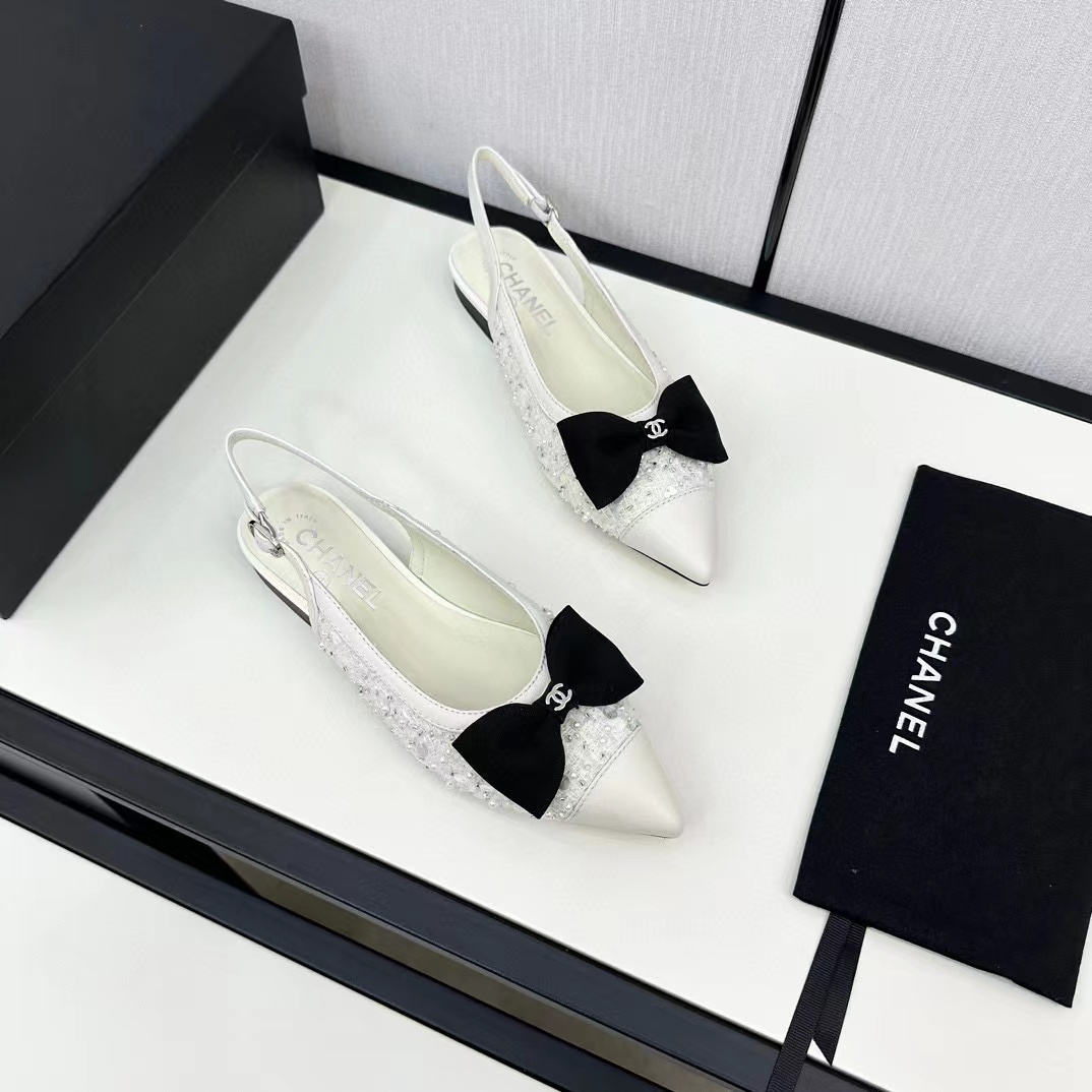 CHANE1 高級ボウポインテッドトゥフラットサンダル【50％割引+送料無料】