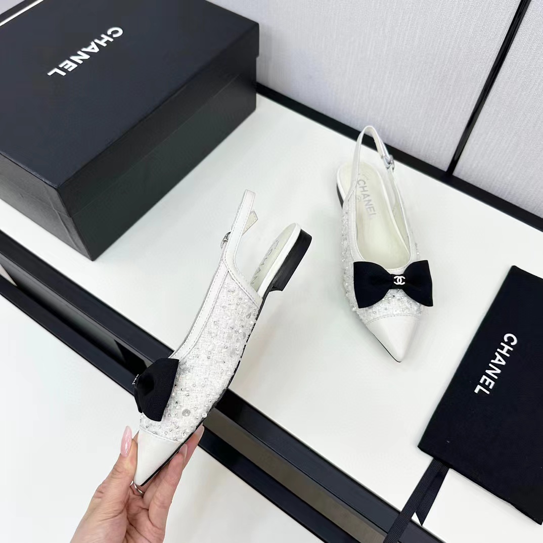 CHANE1 高級ボウポインテッドトゥフラットサンダル【50％割引+送料無料】