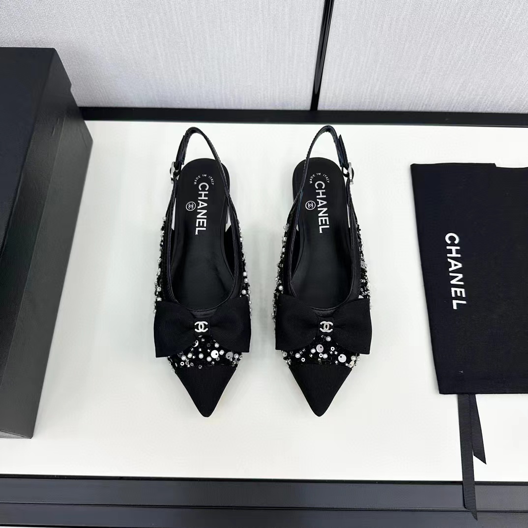 CHANE1 高級ボウポインテッドトゥフラットサンダル【50％割引+送料無料】