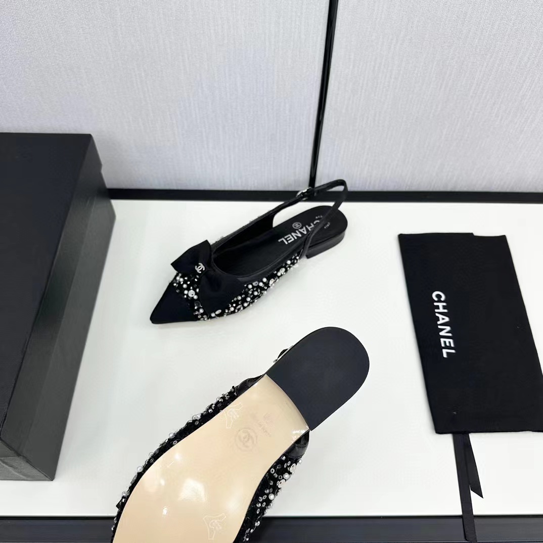 CHANE1 高級ボウポインテッドトゥフラットサンダル【50％割引+送料無料】