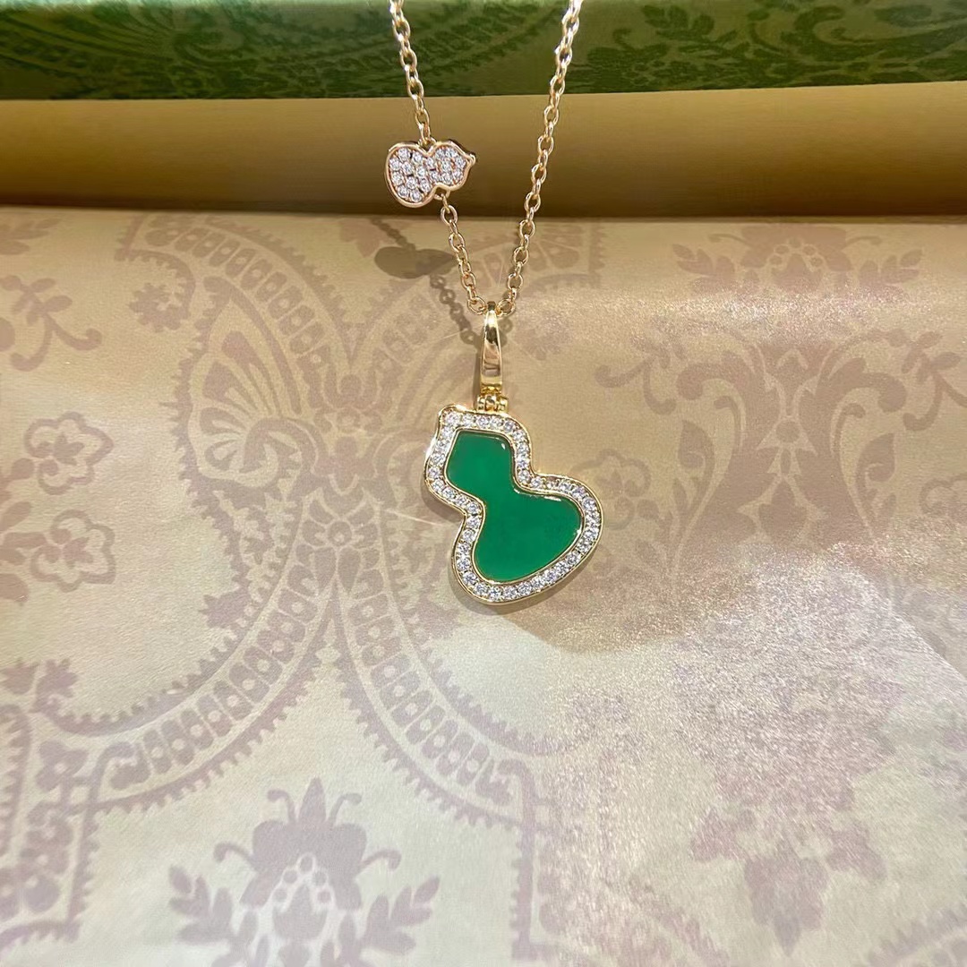 Qeelin ピーコック グリーン ひょうたん ネックレス【50％割引+送料無料】