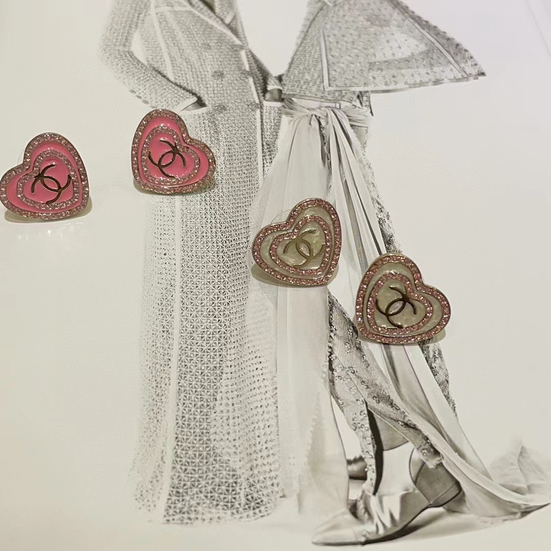 CHANE1 ハート ダブルC ピアス【50％割引+送料無料】