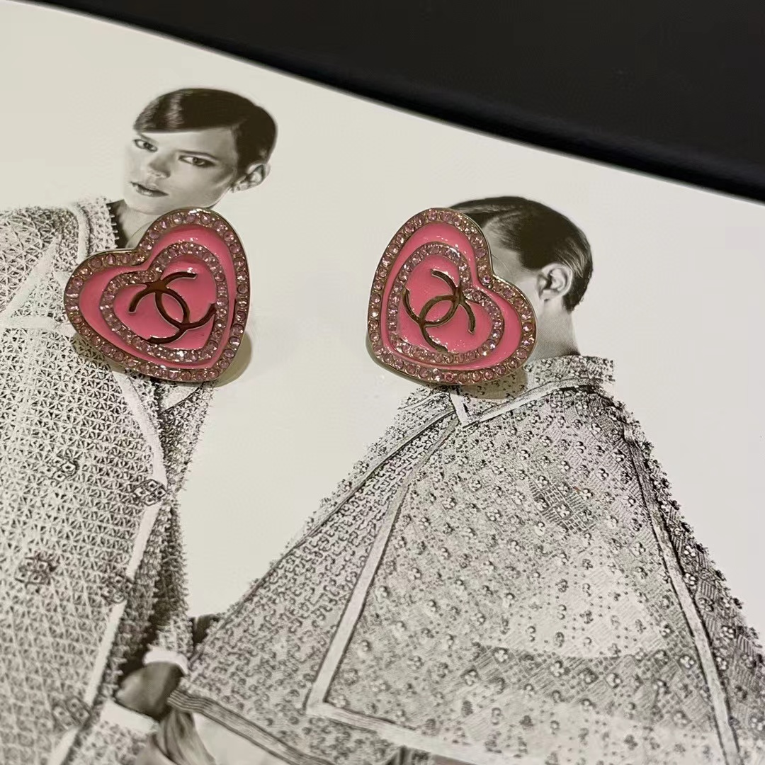 CHANE1 ハート ダブルC ピアス【50％割引+送料無料】